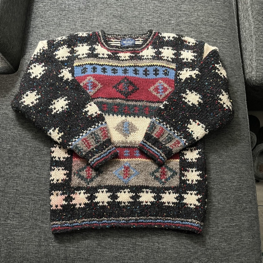 Vintage Woolrich Sweater Womens Small Multicolor Aztec Geometric Knit Pullover